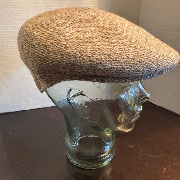 Kangol Devon Cap Limerick XL Brown Herringbone Wool Tweed Flat Cap - Picture 1 of 13